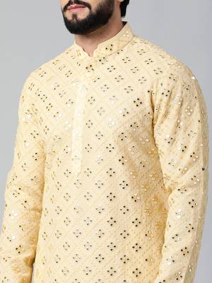 Gold mirror embroidery kurtas 4