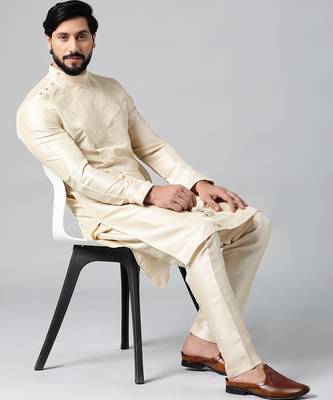 Beige embroidery kurtas 1