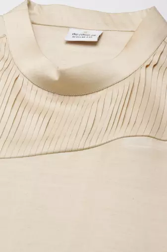 Beige pleated kurtas