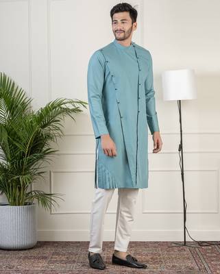 Teal cotton kurtas 4