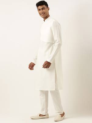 Off white layered style cotton kurtas 4