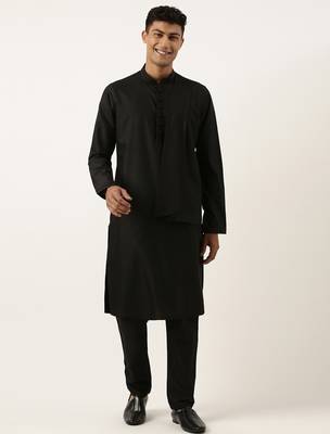 Black cotton layered kurtas 1