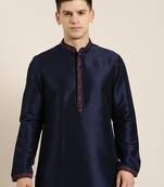 Navy pashmina embroidery kurtas
