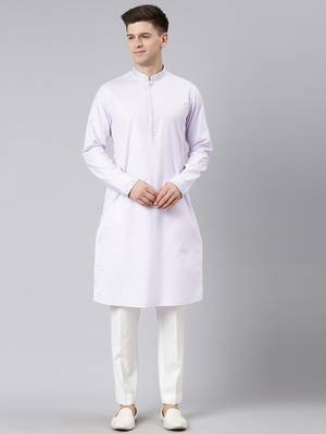 Lavender cotton embroidery kurtas 2