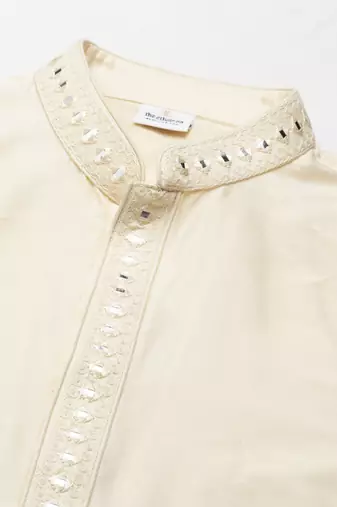 Beige embroidery kurtas