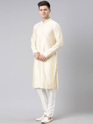 Beige embroidery kurtas 4