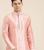 Peach silk embroidery kurtas
