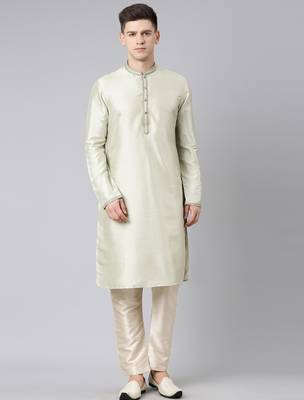 Pistachio silk embroidery kurtas 2