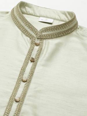 Pistachio silk embroidery kurtas 3