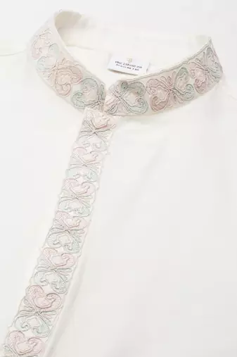 Cream dori embroidery kurta