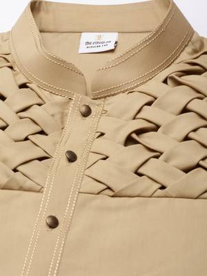 Beige smocking kurtas 2