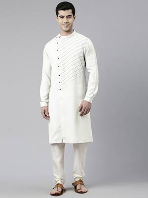 Off white angrakha kurtas 1