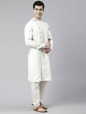 Off white angrakha kurtas 4