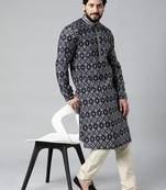 Midnight blue batik printed kurtas