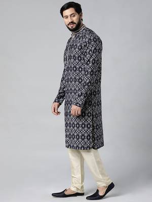 Midnight blue batik printed kurtas 3