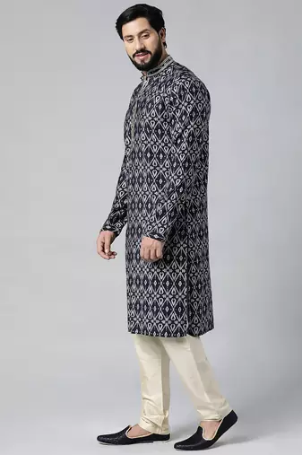 Midnight blue batik printed kurtas
