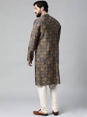 Grey block printed kurtas 1