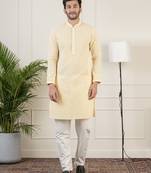Yellow chikankari kurtas