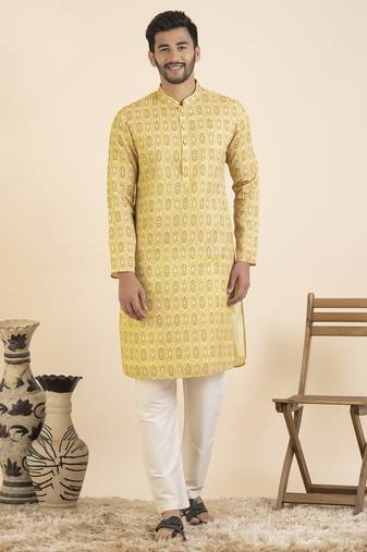 Yellow printed kurtas