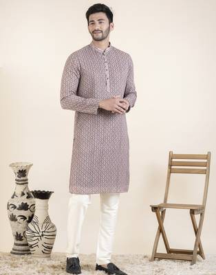 Grey rust printed kurtas 4