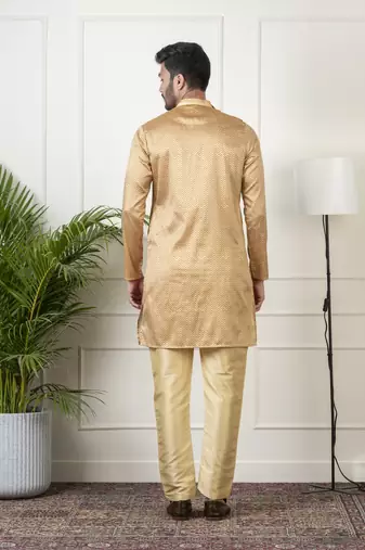 Gold harring bone print kurtas