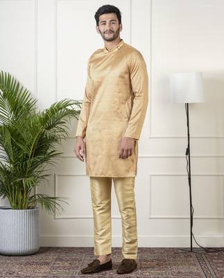Gold harring bone print kurtas 3