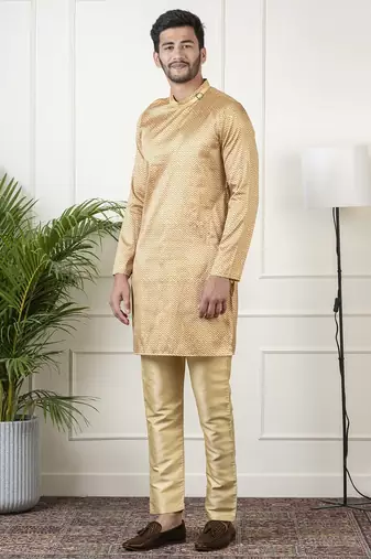 Gold harring bone print kurtas