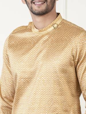 Gold harring bone print kurtas 4