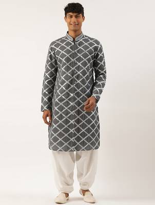Grey gota embroidery kurtas 1