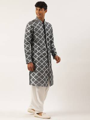 Grey gota embroidery kurtas 3