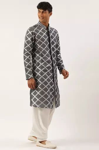 Grey gota embroidery kurtas