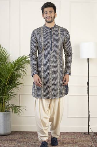 Navy blue gota embroidery kurtas