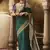 Green banarasi silk blend wedding wear saree