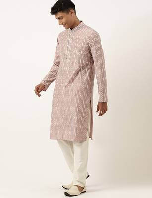 Old rose khadi print kurtas 3