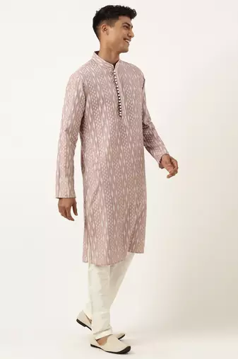 Old rose khadi print kurtas