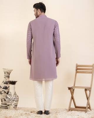 Lavender embroidered kurtas 2