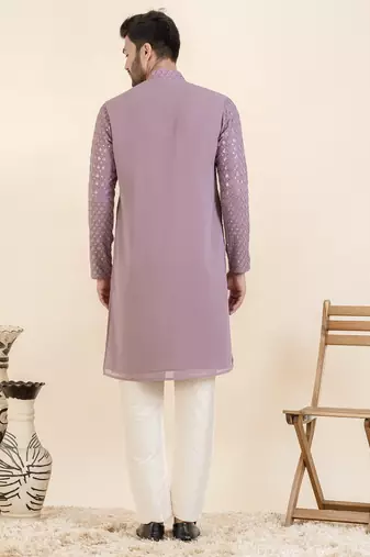 Lavender embroidered kurtas
