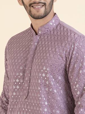 Lavender embroidered kurtas 4