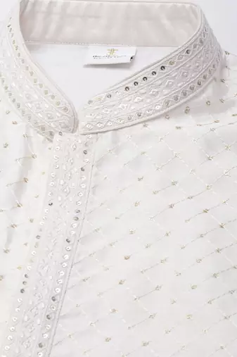 White sequin kurtas