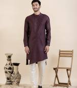 Wine asymetric kurtas