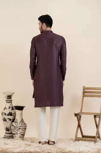 Wine asymetric kurtas