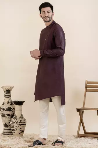 Wine asymetric kurtas