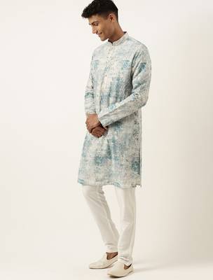 Light blue sequin embroidery kurtas 3