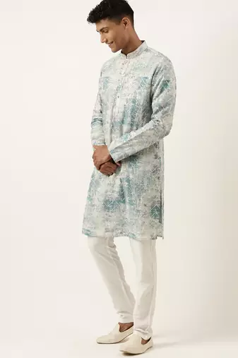Light blue sequin embroidery kurtas