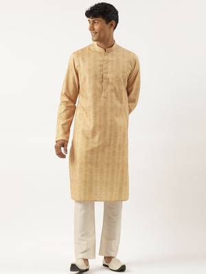 light brown printed kurtas 1