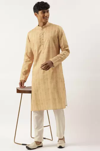 light brown printed kurtas