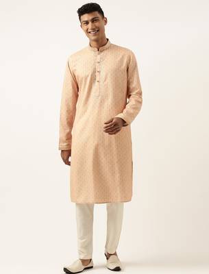 Peach printed kurtas 1