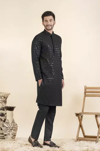 Black embroidered kurtas