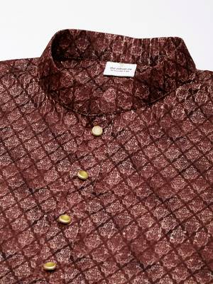 Maroon printed sequin embroidered kurtas 2