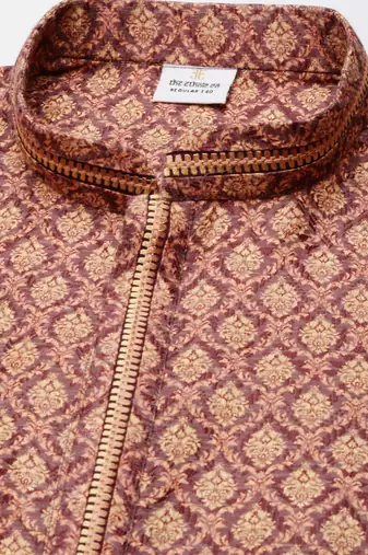 Wine baroque printed kurtas